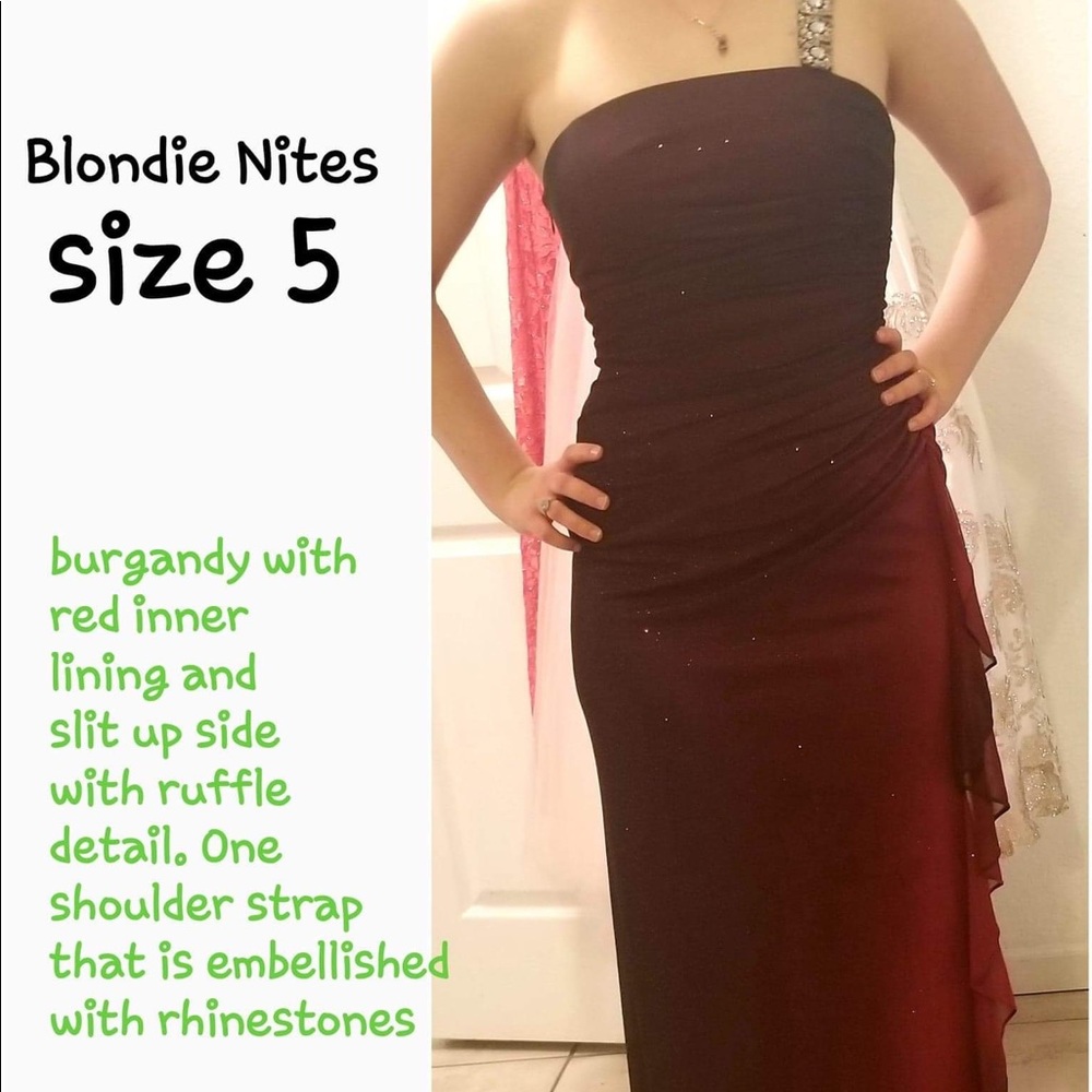 Long black and red party dress